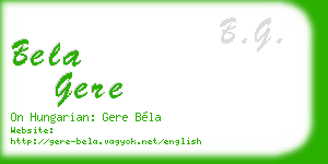bela gere business card